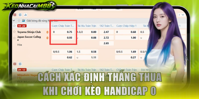 Cách xác định thắng thua khi chơi kèo handicap 0