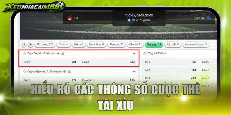 Hiểu rõ các thông số cược thẻ Tài Xỉu
