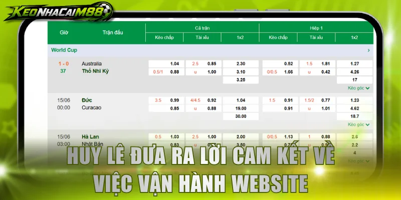 Huy Lê đưa ra lời cam kết về việc vận hành website