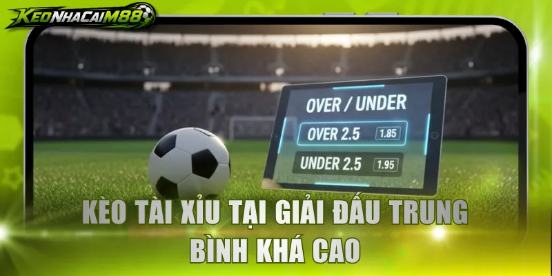 Kèo Tài Xỉu tại giải đấu trung bình khá cao