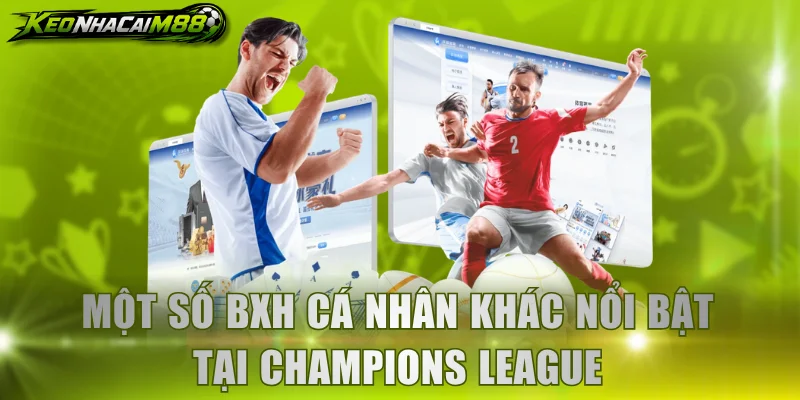 Một số BXH cá nhân khác nổi bật tại Champions League