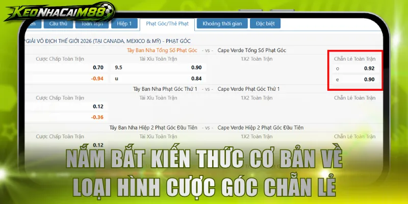 Nắm bắt kiến thức cơ bản về loại hình cược góc chẵn lẻ