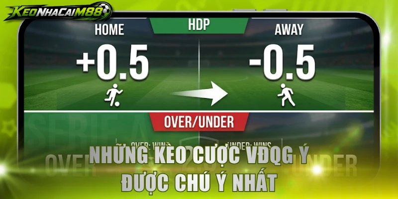 Những kèo cược VĐQG Ý được chú ý nhất