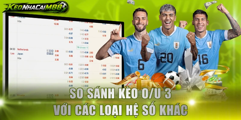 So sánh kèo O/U 3 với các loại hệ số khác