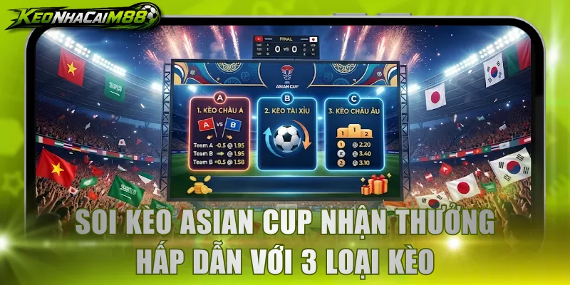 Soi kèo Asian Cup nhận thưởng hấp dẫn với 3 loại kèo