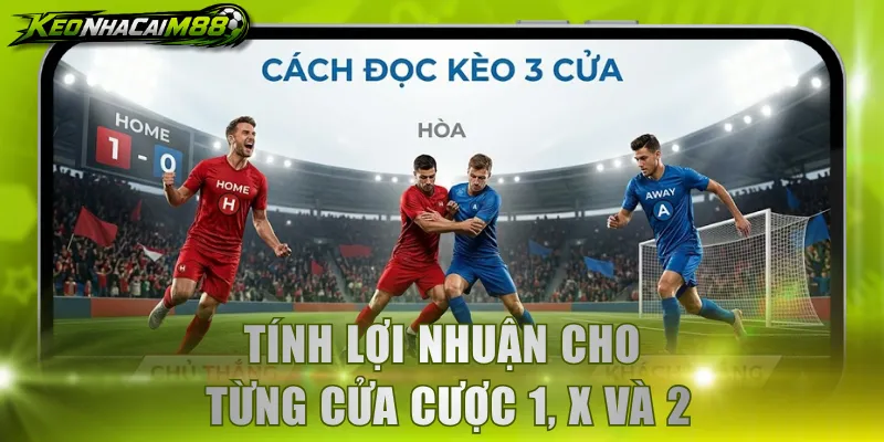 Tính lợi nhuận cho từng cửa cược 1, X và 2