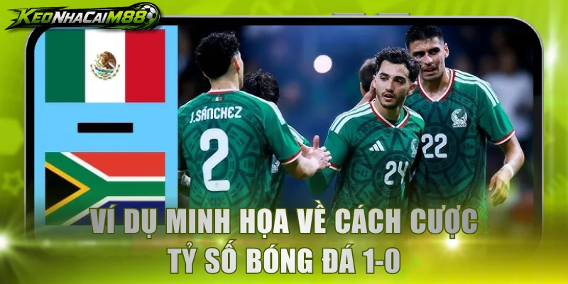 Ví dụ minh họa về cách cược tỷ số bóng đá 1-0
